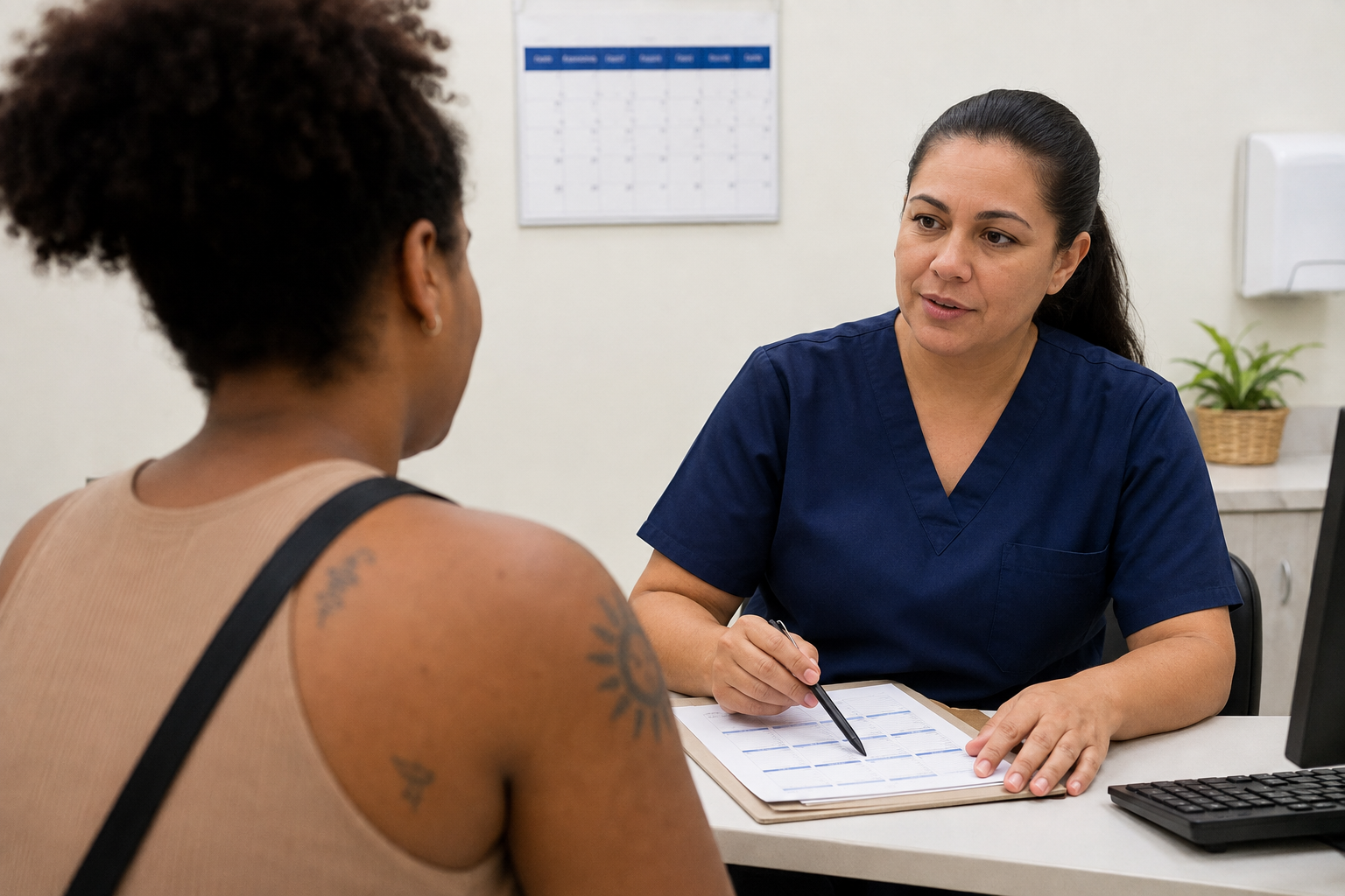 Consulta programada com calendário de acompanhamento para prevenção continuada.